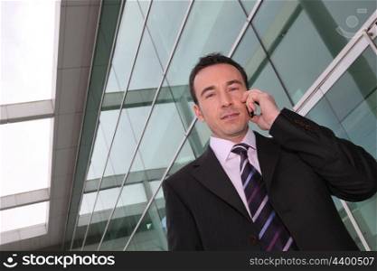 a business man at phone