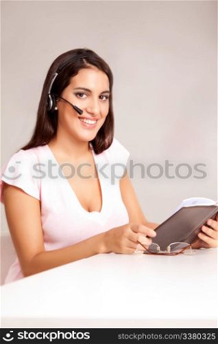 A business woman in a teleconfercnce call / meeting