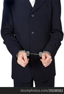 a businessman swindler a over white background