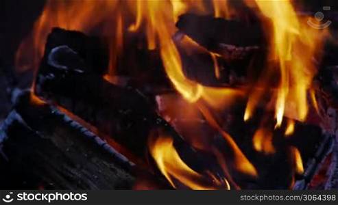a campfire - flames cover the full screen, ein Lagerfeuer - Flammen umfassen die ganze Szene