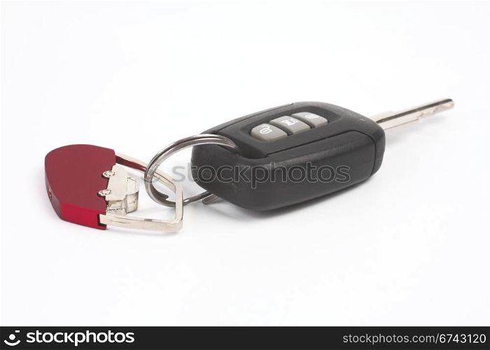 A car key with car key ring.