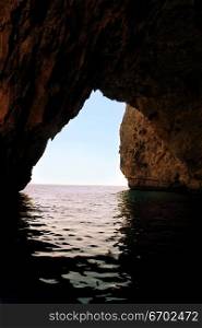 A cave at sea in Malta.