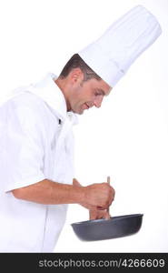 A chef preparing a meal