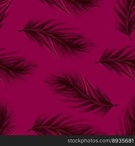 A chic pattern of feathers on a magenta background.mystical theme.. A chic pattern of feathers on a magenta background.mystical theme..