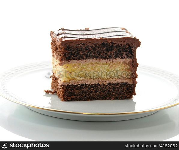 A chocolate fudge layer cake