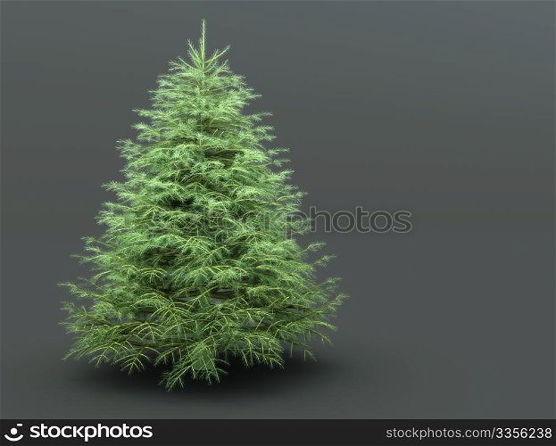 A christmas tree on a grey background