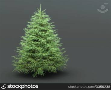 A christmas tree on a grey background