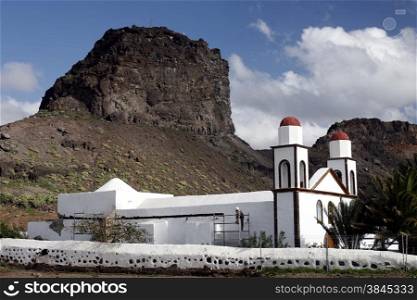 a church in the Village of Puerto de las Nieves on the Canary Island of Spain in the Atlantic ocean.. EUROPE CANARY ISLAND GRAN CANARY