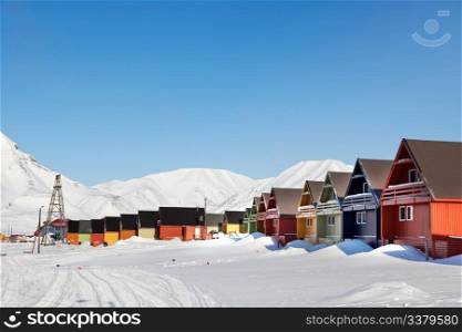 A city detail of Spitsbergen, Svalbard, Norway
