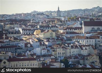 a city view of Chiado in the City of Lisbon in Portugal. Portugal, Lisbon, October, 2021