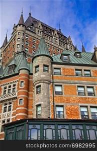 A classic old brick hotel in Quebec City, Quebec, Canada