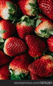 A close up of a bunch of strawberries with healthy aspect, healthy aspect food background