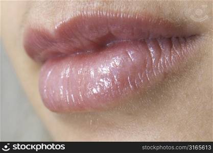 A close-up of a pair of lips