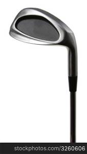 A close-up of an eight iron golf club, isolated on white.. Isolated Golf Club