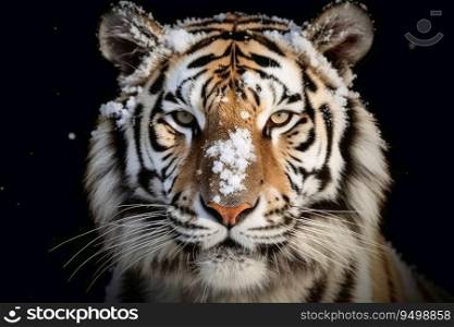 A close up portrait of mesmerizing tiger photography created with generative AI technology