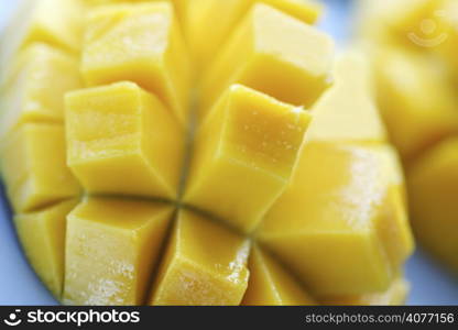 A close up shot of ripe and juicy mango