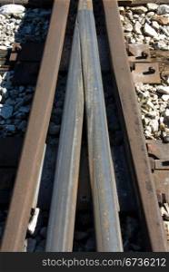 A close-up view of railway lines