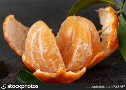 a closeup of delicious tangerine