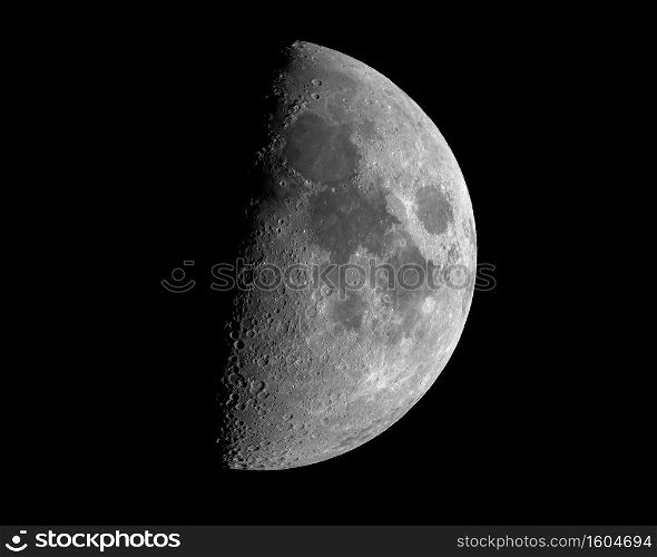 A closeup shot of a lunar eclipse isolated on a black background. Closeup shot of a lunar eclipse isolated on a black background