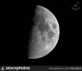 A closeup shot of a lunar eclipse isolated on a black background. Closeup shot of a lunar eclipse isolated on a black background
