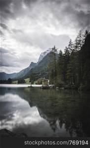 a cloudy day at the Hinersee in Bavaria Germany