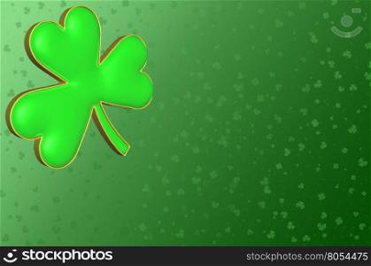 A clover on a background of green filed with small clovers