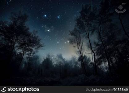 a cluster of stars, each with its own unique light and story, shining in the night sky, created with generative ai. a cluster of stars, each with its own unique light and story, shining in the night sky