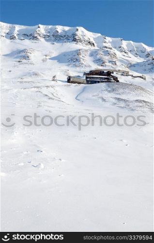 A coal mine on the side of a mountain - Mine 2b, Longyearbyen, Svalbard, Norway