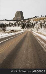 A cold winter monument in the northern state of Wyoming
