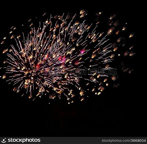 A collage of exploding fireworks