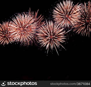 A collage of exploding fireworks