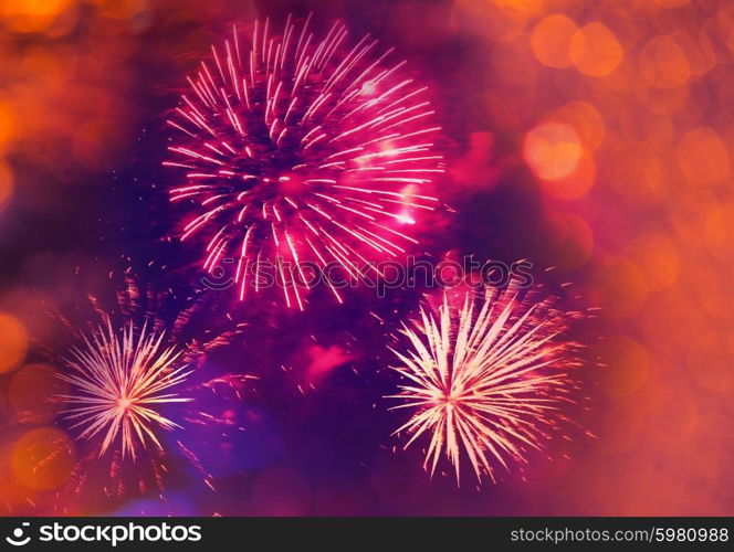 A collage of exploding fireworks