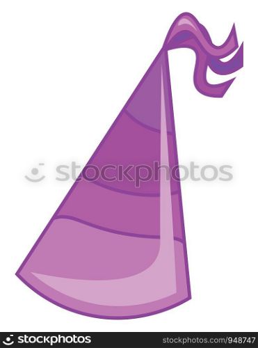 A color purple party hat, vector, color drawing or illustration.