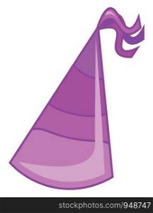 A color purple party hat, vector, color drawing or illustration.