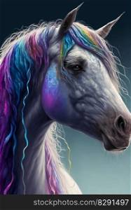 a colorful horse with a black background. a colorful horse with a black background AI Generated