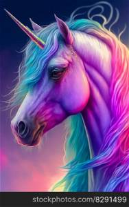 a colorful horse with a black background. a colorful horse with a black background AI Generated