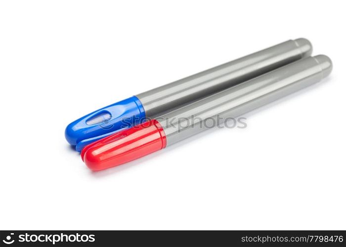 a colorful office markers isolated on white