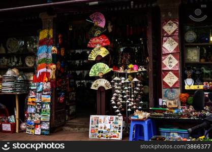 A colorful souvenir shop in Hanoi near Hoan Kiem Lake, Ha Noi, Vietnam