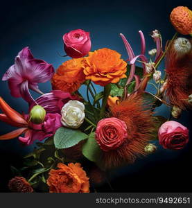 A colourful floral still life with different flower