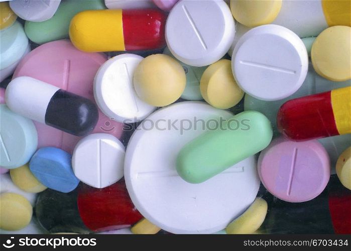 A colourful selection of pills capsuals and drugs. Melbourne Australia.
