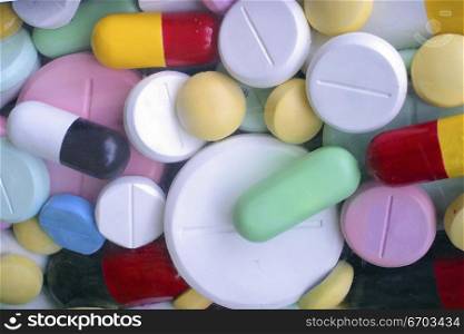 A colourful selection of pills capsuals and drugs. Melbourne Australia.