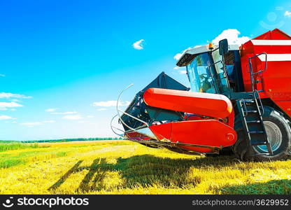 a combine on field