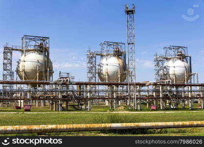 A complex oil refinery reservoirs for keeping