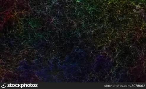 a computer generated abstract multicolored background with fast moving stylized tv noise dot