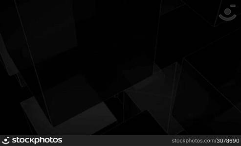 a computer generated black and white background, a fast paced clip with strobing and flickering rotating cubes of variuos sizes