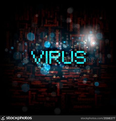 A computer virus detection symbol illustration with word Virus