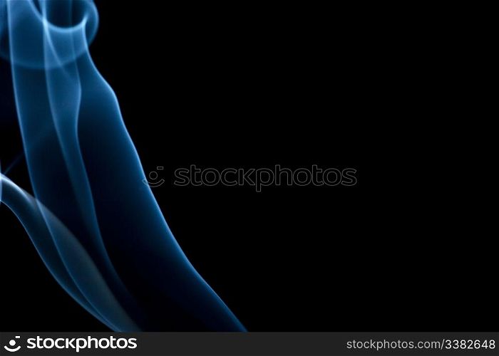A cool blue smoke background on black