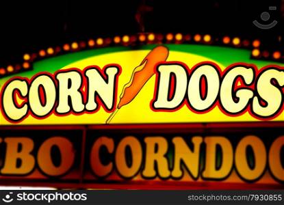 A Corn Dog Sign at a Carnival