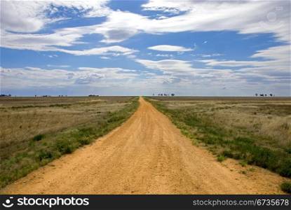A country road in a remote part of North-Western Victoria, Australia