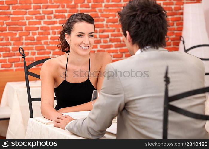 a couple dining at restaurant